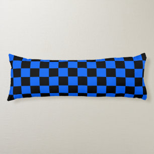 Coussins Longs Motif de chèque en À damiers noir bleu