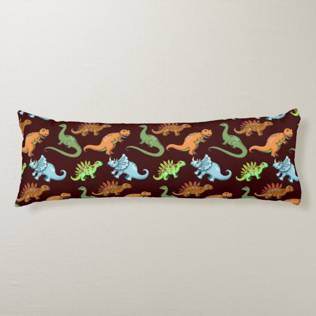 Coussins Longs Motif de dinosaures amusants (Devant)