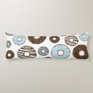 Coussins Longs Motif De Donuts, Donuts Bleus, Donuts Brown