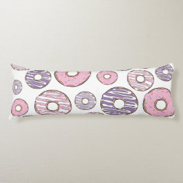 Coussins Longs Motif De Donuts, Donuts Roses, Donuts Violets