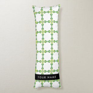 Coussins Longs Motif de feuille, feuilles vertes, votre nom