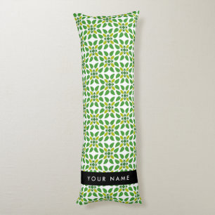 Coussins Longs Motif de feuille, feuilles vertes, votre nom