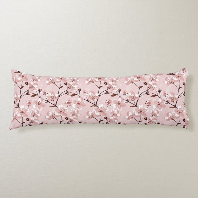 Coussins Longs Motif de fleurs de fleurs de cerisier (Devant)