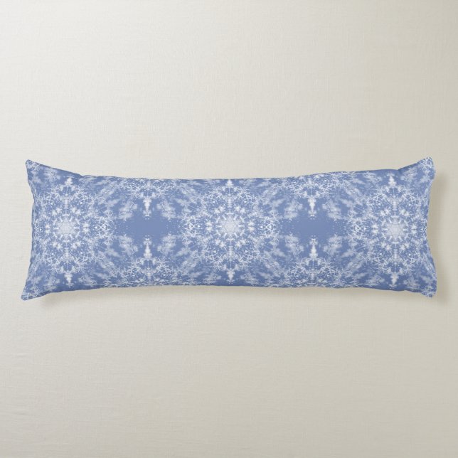 Coussins Longs Motif de flocon de neige en dentelle Abstraite sur (Devant)