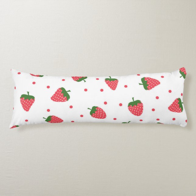 Coussins Longs Motif de fraises (Devant)