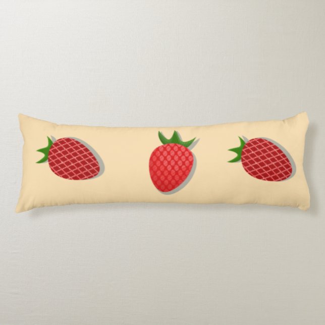 Coussins Longs Motif de fraises pour les fruits à l'été bonnes vi (Devant)