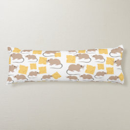 Coussins Longs Motif de fromage mignon rongeur de la souris