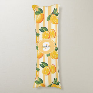 Coussins Longs Motif de fruits d'agrumes avec Feuilles verts (3)