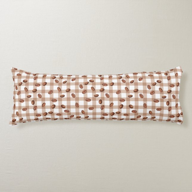 Coussins Longs Motif de grains de café (Devant)