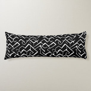 Coussins Longs Motif de méandre noir et blanc Gothique moderne