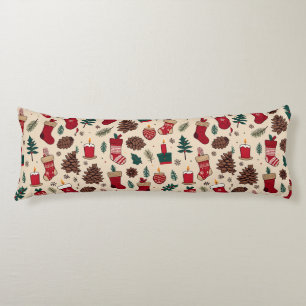 Coussins Longs Motif de Noël festif avec chaussettes