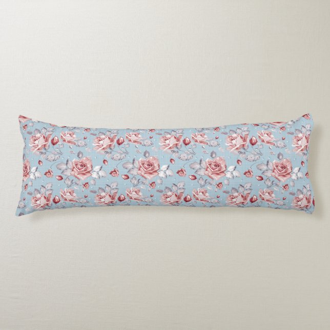 Coussins Longs Motif de papier peint d'élégance des roses roses 2 (Devant)