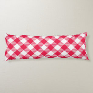 Coussins Longs Motif de pays En vichy rouge classique
