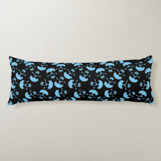Coussins Longs Motif de répétition bleu et noir | Motif crâne