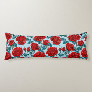 Coussins Longs Motif de roses rouges