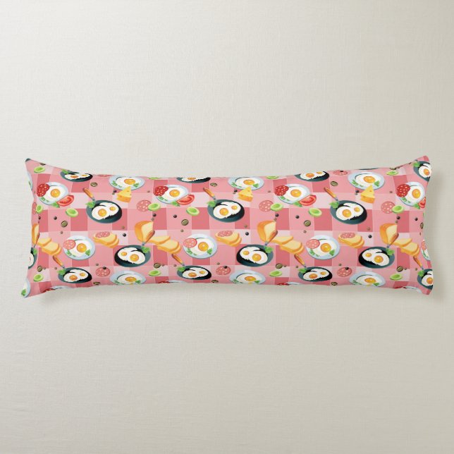Coussins Longs Motif de tomate et d'oeufs au plat (Devant)