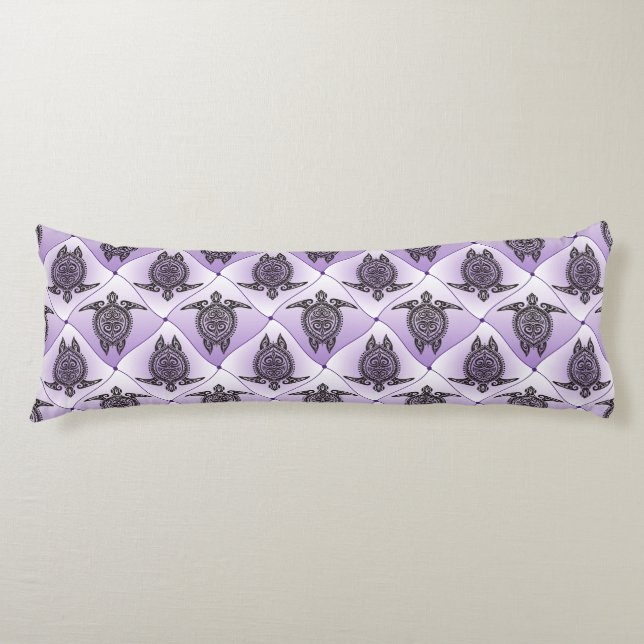 Coussins Longs Motif de tortues de mer chamanique - violet (Devant)