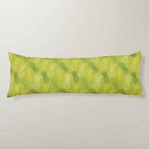 Coussins Longs Motif d'ensemble d'ananas sur le vert