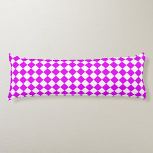 Coussins Longs Motif diamant du Vérificateur blanc rose