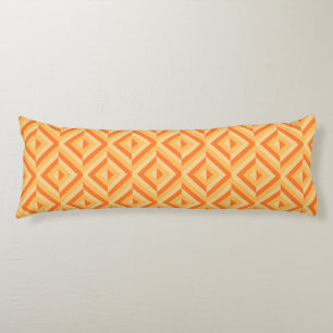 Coussins Longs Motif Diamond Orange Trois Tons