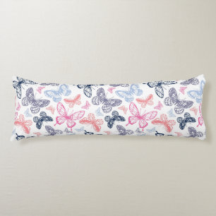 Coussins Longs Motif d'illustration de papillon coloré mignon fil