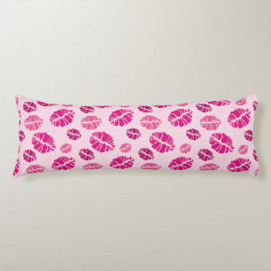 Coussins Longs Motif d'impression de forme de baiser de rouge à