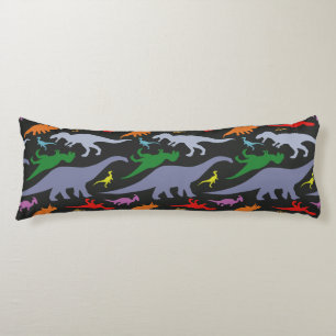 Coussins Longs Motif Dinosaure coloré (foncé)