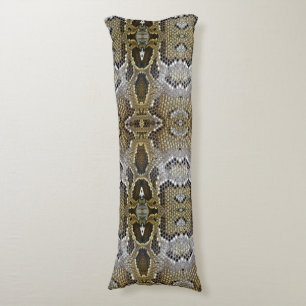 Coussins Longs Motif d'or de peau de serpent