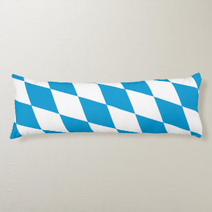Coussins Longs Motif Drapeau Diamant Bavière bleu et blanc
