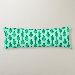 Coussins Longs Motif en feuille de hêtre - Turquoise et aqua
