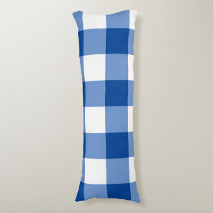 Coussins Longs Motif en vichy bleu