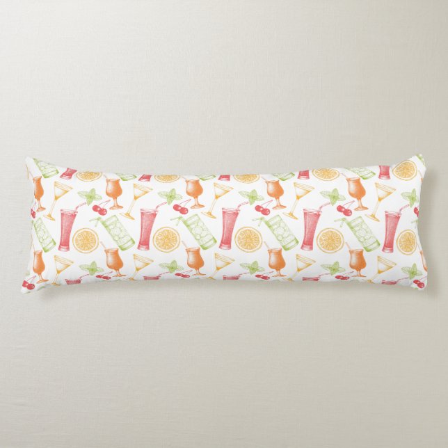 Coussins Longs Motif esquissé de cocktail (Devant)