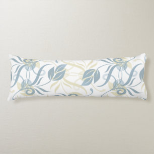 Coussins Longs Motif floral en bleu ardoise