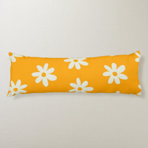 Coussins Longs Motif floral jaune rétro simple