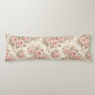 Coussins Longs Motif floral sans couture de rose vintage élégant