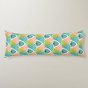 Coussins Longs Motif géométrique avec feuilles de palme et fleurs