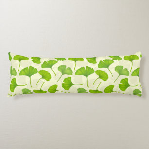Coussins Longs Motif Ginkgo sur blanc