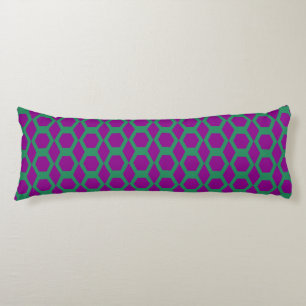 Coussins Longs Motif Hexagone Vert Violet