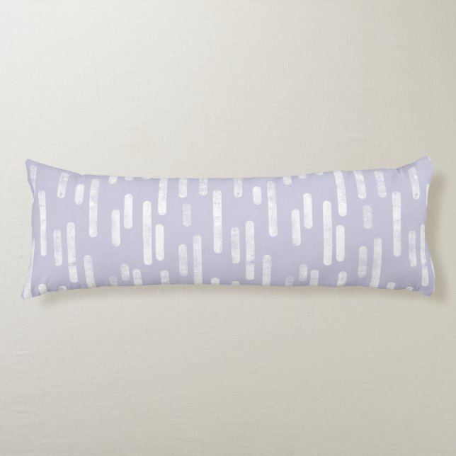 Coussins Longs Motif Lignes arrondies | Blanc sur Dusty Purple (Devant)