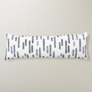 Coussins Longs Motif Lignes arrondies   Gris bleu sur blanc