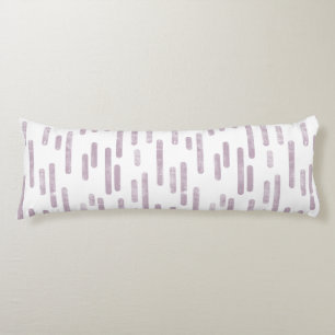 Coussins Longs Motif Lignes arrondies   Mauve sur blanc