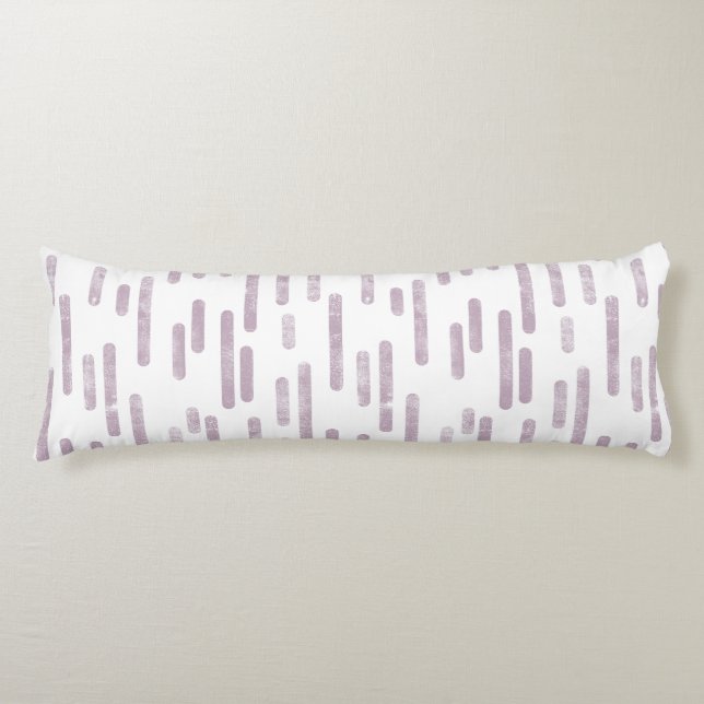 Coussins Longs Motif Lignes arrondies | Mauve sur blanc (Devant)