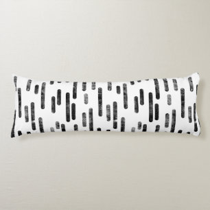 Coussins Longs Motif Lignes arrondies   Noir en blanc