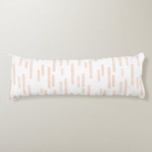 Coussins Longs Motif Lignes arrondies   Pêche pâle sur blanc