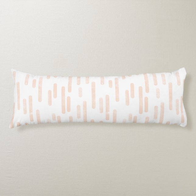 Coussins Longs Motif Lignes arrondies | Pêche pâle sur blanc (Devant)