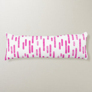 Coussins Longs Motif Lignes arrondies Rose clair sur blanc