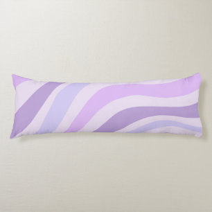 Coussins Longs Motif liquide à rayures groovy bleu violet abstrai