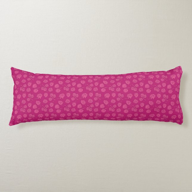 Coussins Longs Motif magenta de baie (Devant)