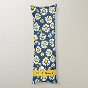 Coussins Longs Motif Marguerite, Marguerites Blanches, Votre Nom
