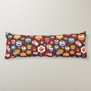 Coussins Longs Motif mignon de gâteau de tasse